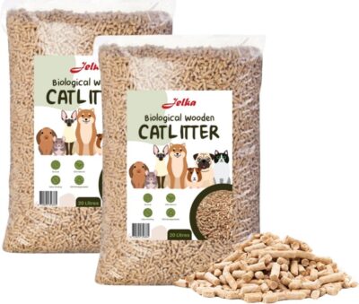 Jelka houtkorrel kattenbakvulling 2x 10kg 40 liter